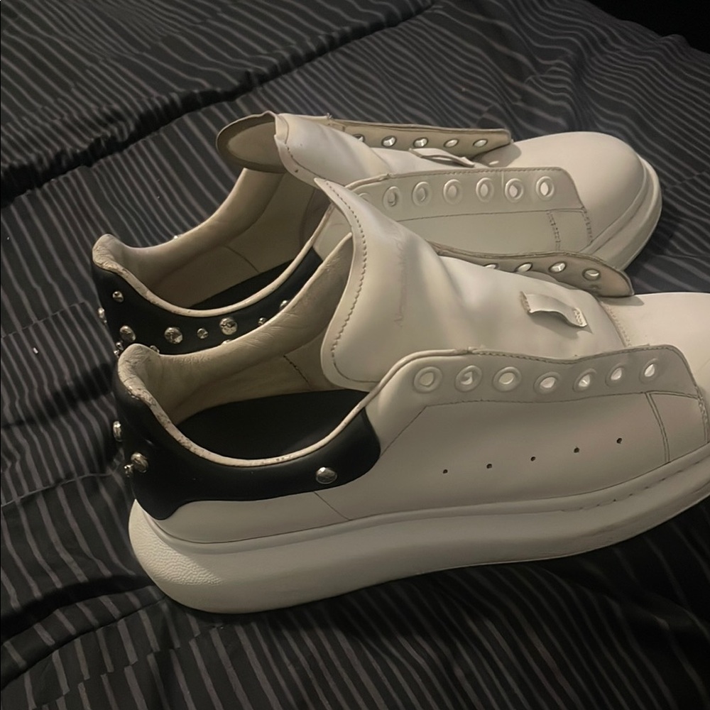 Stylish White and Black Sneakers